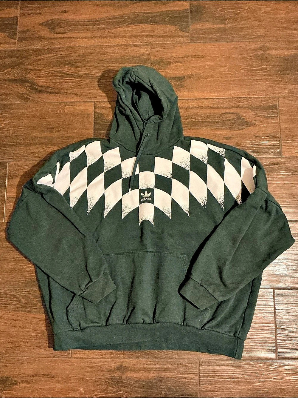 adidas Rekive Graphic Hoodie Men's Green & White Size Large